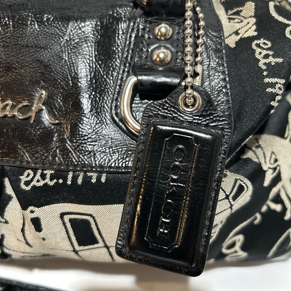 Coach Black and Tan Satchel - Picture 3 of 9